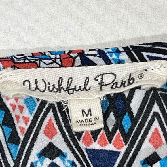 Wishful Park Blue and Orange Button Down Blouse - Picture 10 of 11